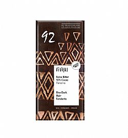 Σοκολάτα Μαύρη 92% Κακάο 80gr VIVANI